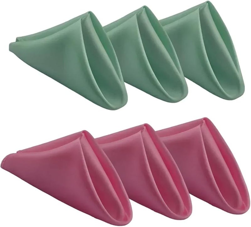 مناديل قماش ساتان أحمر النبيذ 30 قطعة 30 سم مربع لتزيين طاولة العشاء لحفلات الزفاف - Image 3